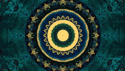 Intricate, symmetrical mandala design