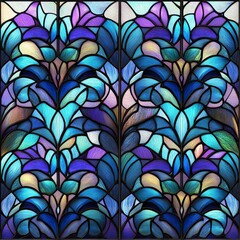 Vibrant stained glass floral design