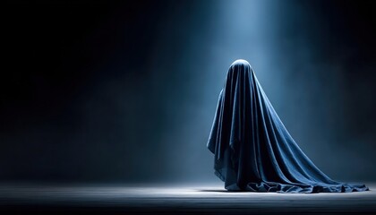 Ghost silhouette for Halloween card decoration.