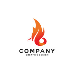 Creative flame logo shaped like letter B, symbol of energy, passion, and innovation for business and branding identity