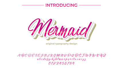 Mermaid - Elegant 3D Script Font with Handwritten Style for Modern Typography and Branding