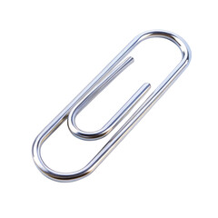 Transparent Paper Clip &ndash; Minimal Office Stationery PNG on White Background