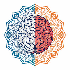 Dynamic Create Bold Stroke Brain With Mandala Inte Premium Digital Asset