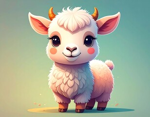 Cute cartoon goat