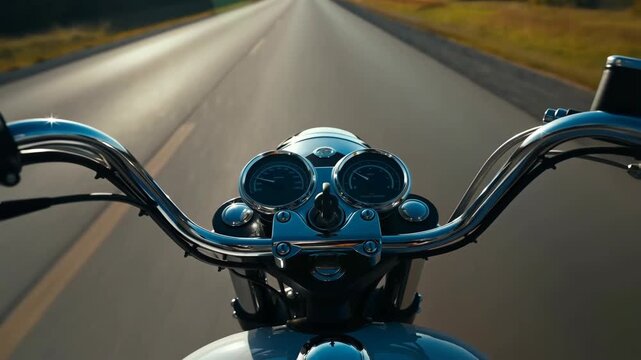 motorcycle rider, only the classic motorcycle handlebars