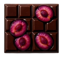 Chocolate bar with hafnium plums