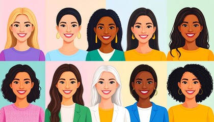 Diverse women's portraits