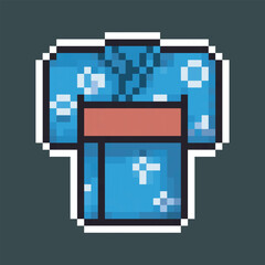 Obraz premium blue yukata in pixel art style