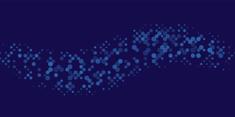 Blue frame with geometric shapes dots. Reticulate or dotted texture.