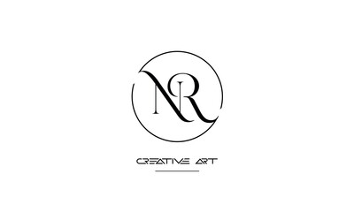 Obraz premium NR, RN, N, R abstract letters logo monogram