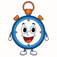 Obraz premium Adorable cartoon vector illustration of an animated alarm clock with cute features 