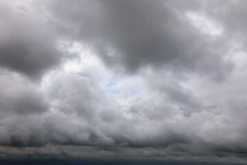 Puffy clouds obscure the sky in Mielno, a Polish seaside town
