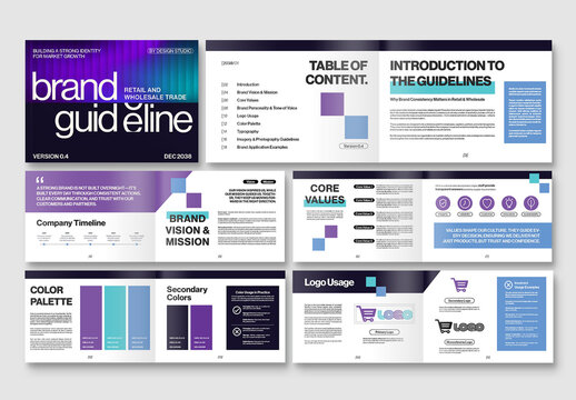 Brand Guidelines Brochure Template for Brand Books & Style Guides