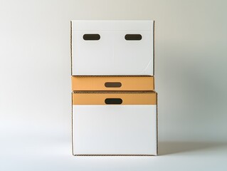 Stacked Cardboard Boxes Storage Packaging White Brown