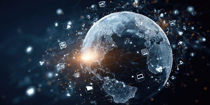 Global network connecting digital world