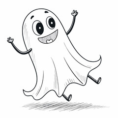 Create Bold Stroke Stickman Ghost Floating Whit Professional Photo Ideal for Marketing