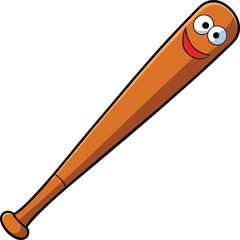 Baseball bat clipart cartoon style vector illustration