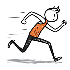 Vibrant Create Bold Stroke Stickman Running Backg Professional Photo