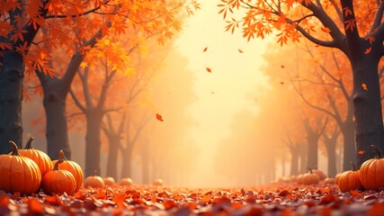 halloween background with pumpkins. sale banner design free space in the center