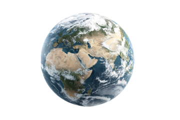 Stunning satellite image of Earth, showing continents and oceans.