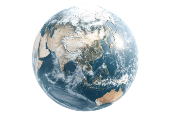 Earth from space, showing continents and oceans.