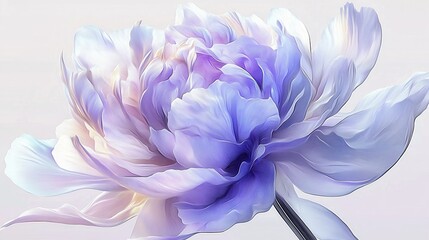 Obraz premium Close-up of a delicate lavender peony flower