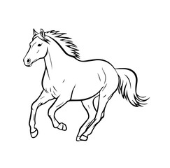 Graceful Horse Silhouette – Elegant Equine Animal Vector Illustration 