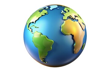 Realistic 3d globe showing continents and oceans