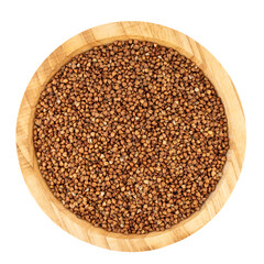 buckwheat in a isolated wooden bowl	
