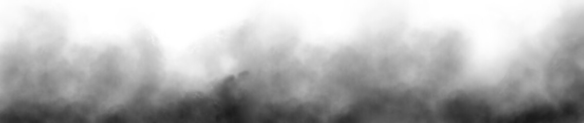 Vector realistic smoke cloud or gray fog, Abstract gas on transparent background