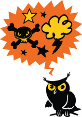 Scary Halloween Vision of an Owl