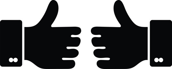 Thumbs up icon for customer satisfaction, positive feedback, and approval rating, transparent background