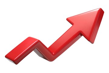 Red arrow graph showing upward trend and growth