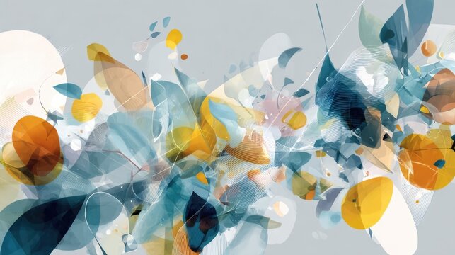 Abstract Floral Symphony: A vibrant and artistic display of layered floral elements. A captivating visual experience that blends natural beauty with abstract forms.