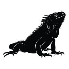 Obraz premium Vector art of iguana silhouette