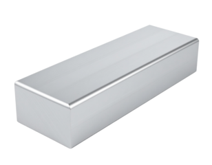 A simple iron bar, isolated on a white background, for use in construction, industry, and building themes.