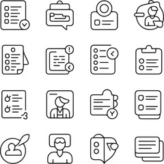 Collection of outline icons for task lists user profiles and checklists checklist icon to do list icon