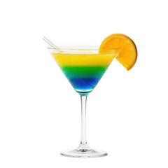 Rainbow cocktail isolated on transparent background