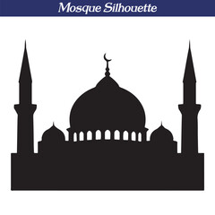 Mosque Silhouette with Minarets