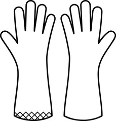 Illustration of Black and White Gloves for Winter Protection Cleanliness and Medical Usage Safety Equipment and Cold Weather Apparel Fashion Statement