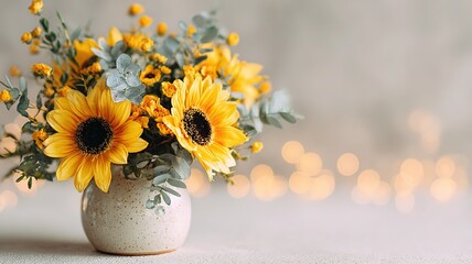 Sunflower still life on clean white backdrop with golden soft light and shallow depth emphasizing petal texture for branding