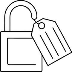 Open padlock with tag representing data privacy and security in the digital world emphasizing access control and vulnerability awareness