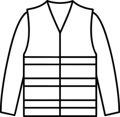 Outline of a safety vest or jacket with long sleeves for construction or work related activities illustration vector