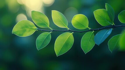 Acacia Tree Pinnate Leaves Close-Up - Delicate Green Foliage, Blurred Background to Highlight Plant Details