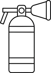 Fire extinguisher outline illustration for safety and emergency preparedness emphasizing prevention and protection ideal for educational or instructional materials related to safety measures