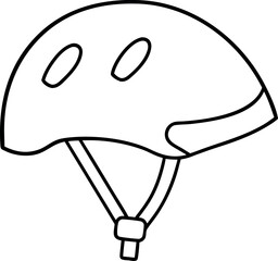 Helmet line art illustration for safety and protection during sports and activities showing confidence and readiness in various applications