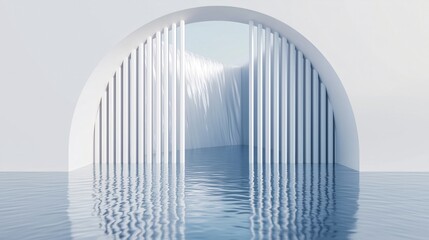 Fototapeta premium Arched doorway with water reflection