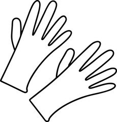 Minimalist Illustration of Protective Gloves for Healthcare and Safety Precautions in Vector Format Depicting Cleanliness