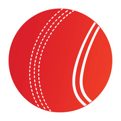 Cricket ball red leather flat vector illustration isolated sport gear icon