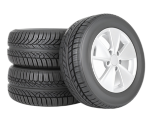 Isolated stack of rubber tire tread